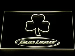 Bud Light Shamrock Outline LED Neon Sign