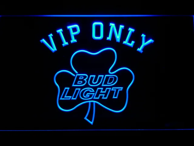 Bud Light Shamrock VIP Only LED Neon Sign