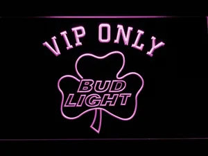 Bud Light Shamrock VIP Only LED Neon Sign