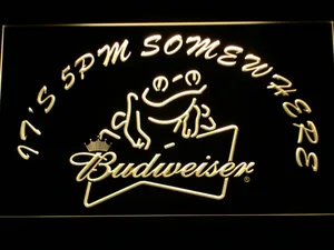 Budweiser Frog It's 5pm Somewhere LED Neon Sign