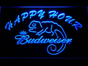 Budweiser Lizard Happy Hour LED Neon Sign