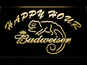 Budweiser Lizard Happy Hour LED Neon Sign