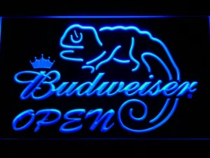 Budweiser Lizard Open LED Neon Sign