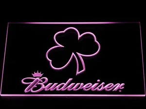 Budweiser Shamrock Outline LED Neon Sign