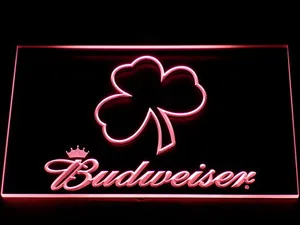 Budweiser Shamrock Outline LED Neon Sign