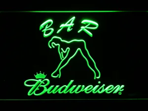 Budweiser Woman's Silhouette Bar LED Neon Sign