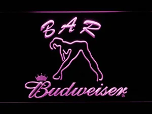 Budweiser Woman's Silhouette Bar LED Neon Sign