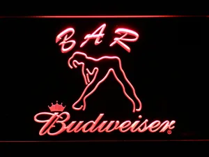 Budweiser Woman's Silhouette Bar LED Neon Sign