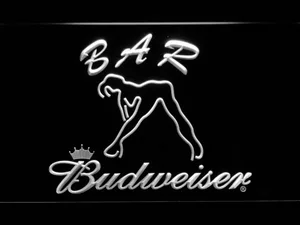 Budweiser Woman's Silhouette Bar LED Neon Sign