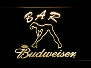 Budweiser Woman's Silhouette Bar LED Neon Sign