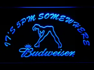 Budweiser Woman's Silhouette It's 5pm Somewhere LED Neon Sign