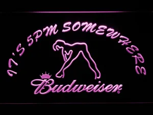 Budweiser Woman's Silhouette It's 5pm Somewhere LED Neon Sign