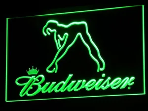 Budweiser Woman's Silhouette LED Neon Sign