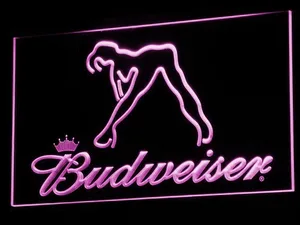 Budweiser Woman's Silhouette LED Neon Sign