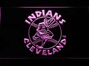 Cleveland Indians 1973-1978 Text LED Neon Sign - Legacy Edition