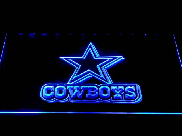 Dallas Cowboys Star Wordmark 2 LED Neon Sign