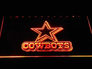 Dallas Cowboys Star Wordmark 2 LED Neon Sign