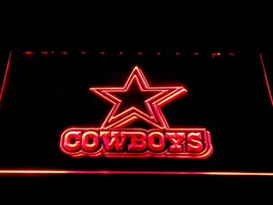 Dallas Cowboys Star Wordmark 2 LED Neon Sign