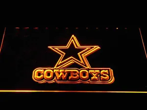 Dallas Cowboys Star Wordmark 2 LED Neon Sign