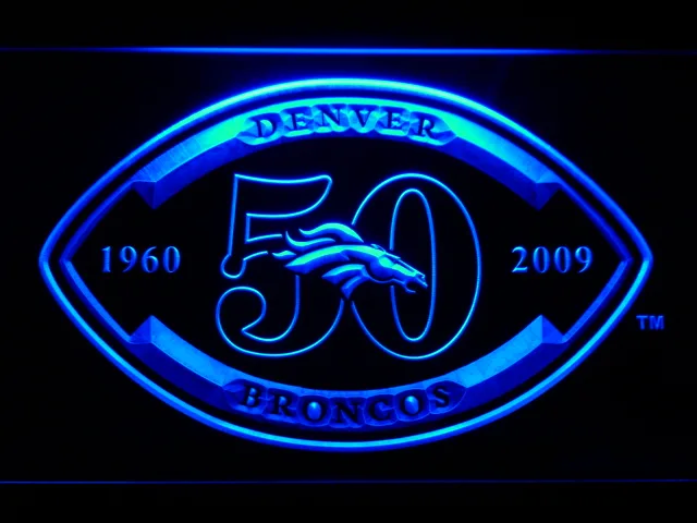 Denver Broncos 50th Anniversary LED Neon Sign - Legacy Edition