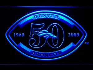 Denver Broncos 50th Anniversary LED Neon Sign - Legacy Edition