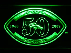 Denver Broncos 50th Anniversary LED Neon Sign - Legacy Edition