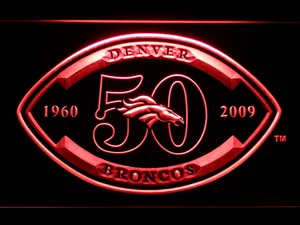 Denver Broncos 50th Anniversary LED Neon Sign - Legacy Edition
