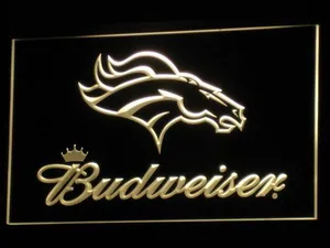 Denver Broncos Budweiser LED Neon Sign