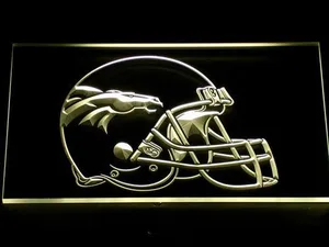 Denver Broncos Helmet 2 LED Neon Sign