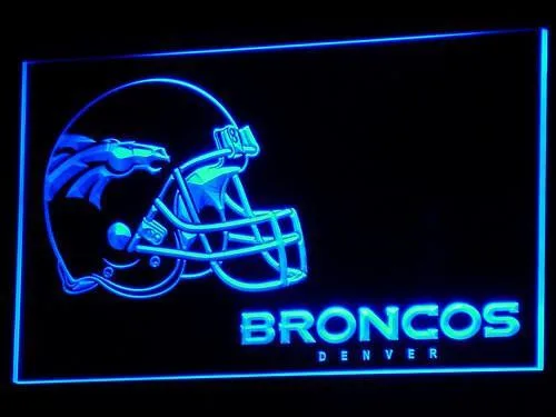 Denver Broncos Helmet LED Neon Sign