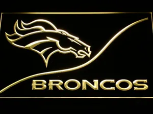 Denver Broncos Split LED Neon Sign