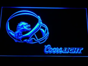 Detroit Lions Coors Light Helmet LED Neon Sign
