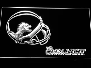 Detroit Lions Coors Light Helmet LED Neon Sign