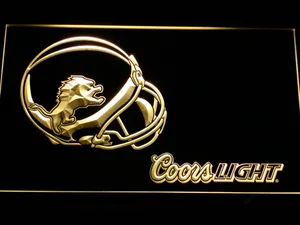 Detroit Lions Coors Light Helmet LED Neon Sign