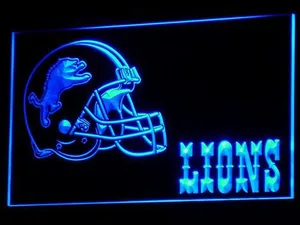 Detroit Lions Helmet LED Neon Sign