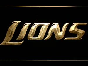 Detroit Lions Text LED Neon Sign