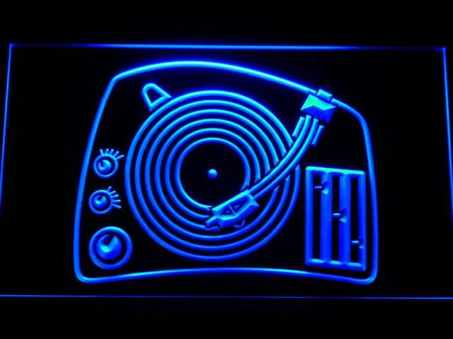 DJ Turntable LED Neon Sign