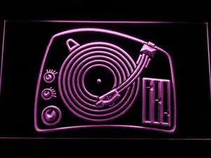 DJ Turntable LED Neon Sign