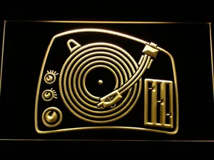 DJ Turntable LED Neon Sign