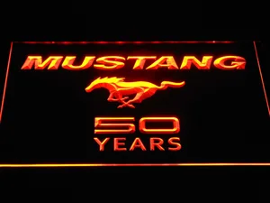 Ford Mustang 50 Years Wordmark LED Neon Sign