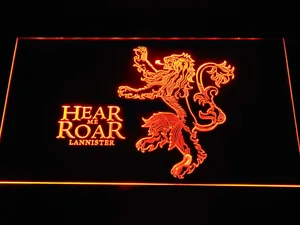 Game of Thrones Lannister Hear Me Roar LED Neon Sign