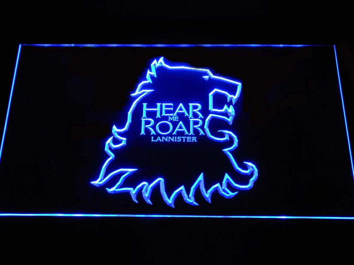 Game of Thrones Lannister Hear Me Roar Outline LED Neon Sign