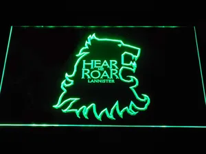 Game of Thrones Lannister Hear Me Roar Outline LED Neon Sign