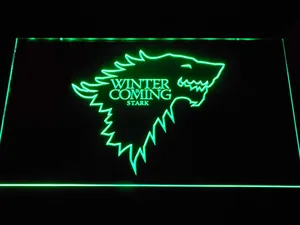 Game of Thrones Stark Winter is Coming Outline LED Neon Sign
