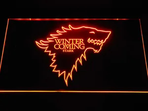 Game of Thrones Stark Winter is Coming Outline LED Neon Sign