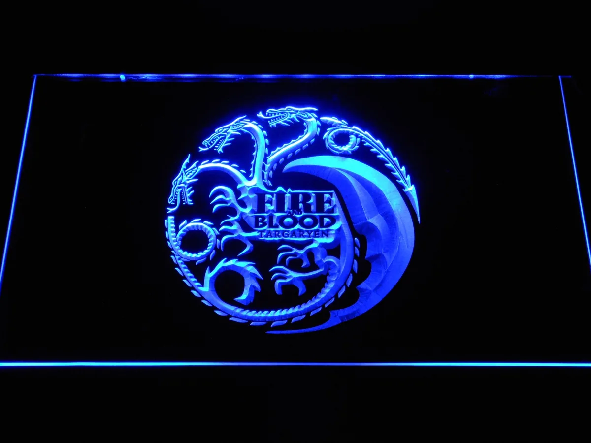 Game of Thrones Targaryen Fire and Blood 2 LED Neon Sign