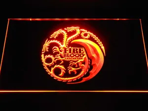 Game of Thrones Targaryen Fire and Blood 2 LED Neon Sign