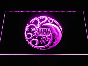 Game of Thrones Targaryen Fire and Blood 2 LED Neon Sign