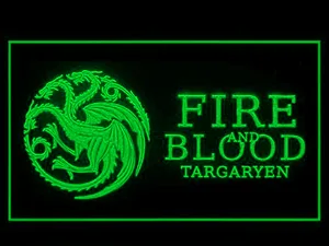 Game of Thrones Targaryen Fire and Blood 3 LED Neon Sign