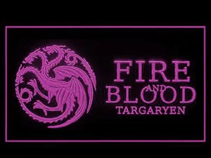 Game of Thrones Targaryen Fire and Blood 3 LED Neon Sign